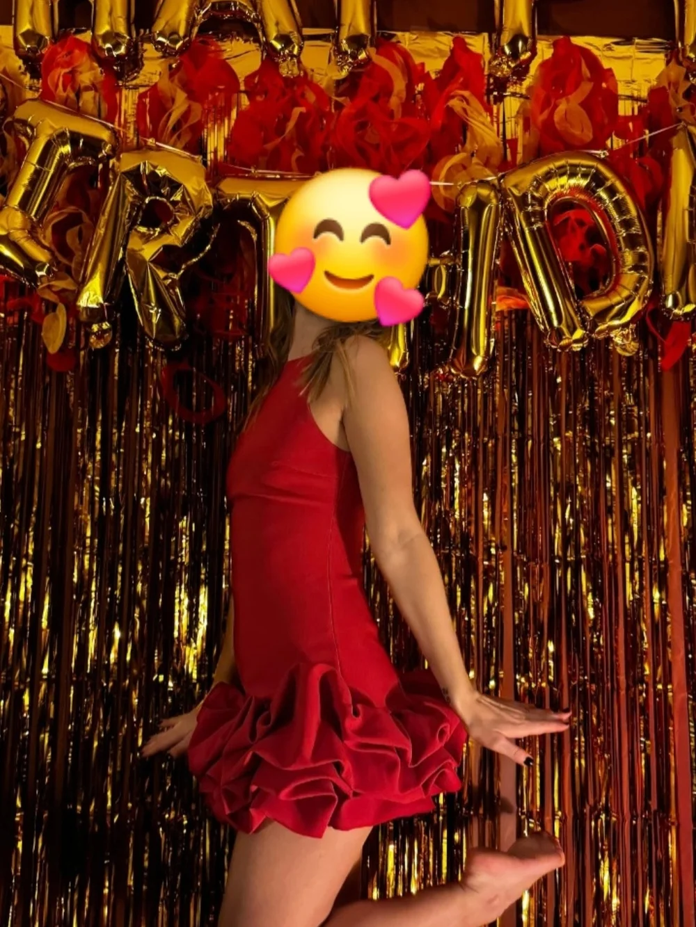 Zara XS Red Ruffle Romper - Picture 1 of 5